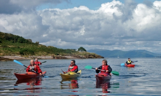 Paddling on the sea